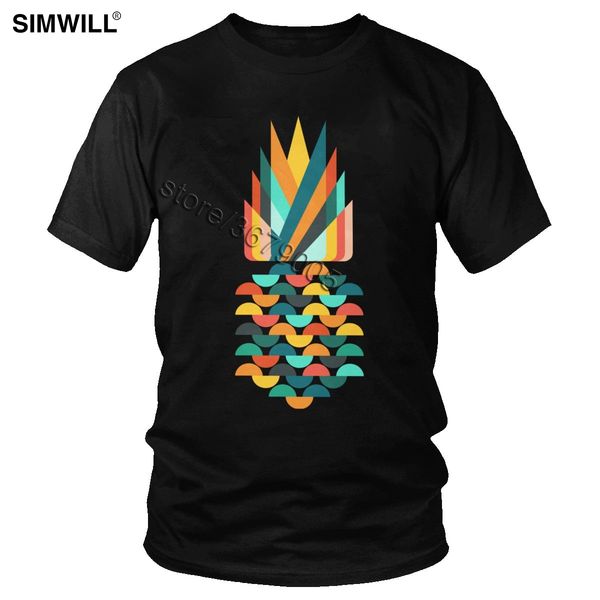 

мужчины аннотация геометрическая ананас tshirt марка цвет фрукты tee коротким рукавом хлопок отдыха тенниска высокий tshirt одежда подарков