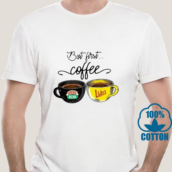 

0175d но сначала кофе друзья gilmore girls ladies t-shirt хлопок s-3xl белый больше размера и цвета tee shirt