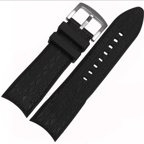 

watch bands high-end 24mm black silicone strap for bracelet design p6612 watchbands belt wristband replacement, Black;brown