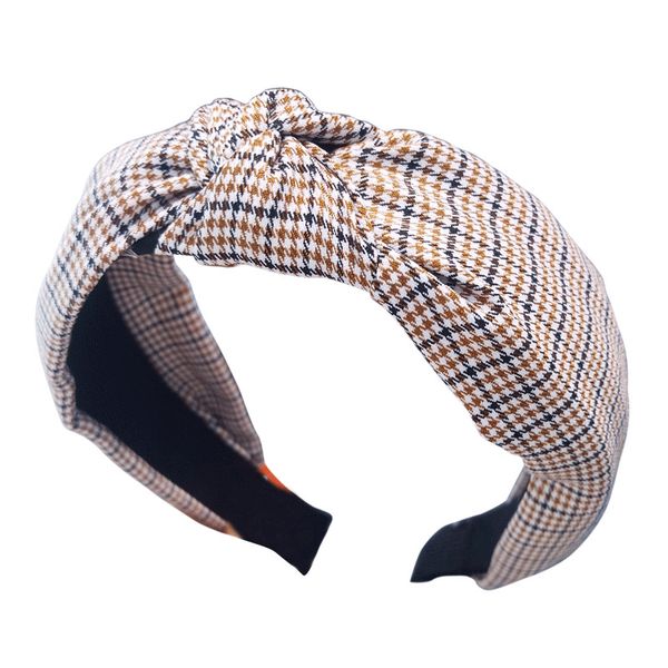 

1pc knot hair bow headband ins style elastic hairband for women hair accessories plaid printing headband hair band for girls, Pink