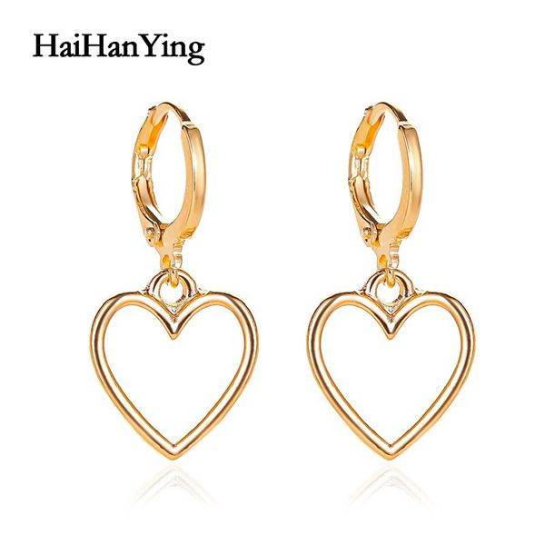 

new creative hollow love women earrings temperament wild metal peach heart earrings simple luxury charm jewelry, Silver