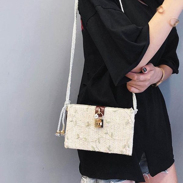 

new vintage bags 2020 women's fashion straw small square bag shoulder bag messenger crossbody retro diagonal package bolso