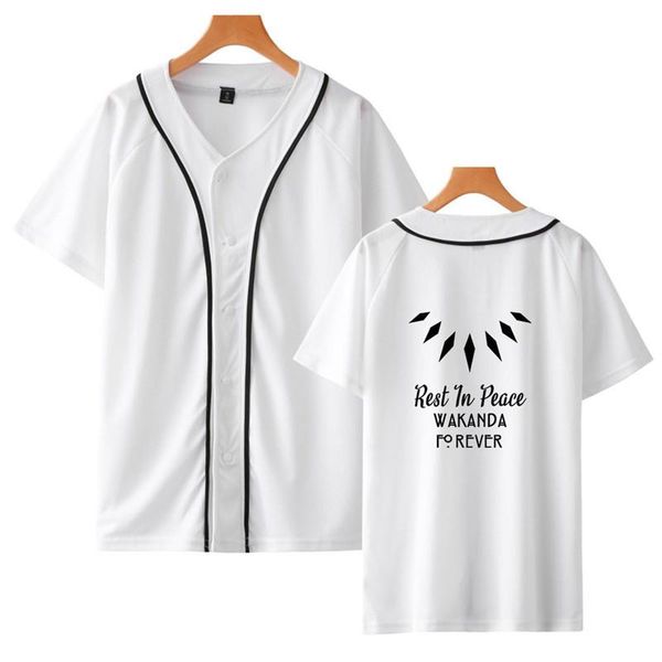 

wakanda forever women t-shirts fashion wakanda 2d pattern short sleeve thin baseball uniform designer man new hero panther cardigan tshirts, White
