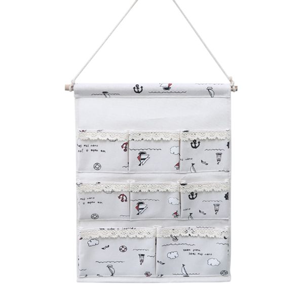 

waterproof linen cotton fabric wall door cloth practical hanging storage bag