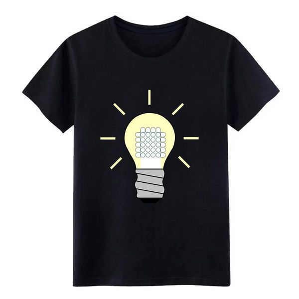 

men's light bulb led on t shirt knitted short sleeve crew neck letter fitness new style spring autumn standard shirt