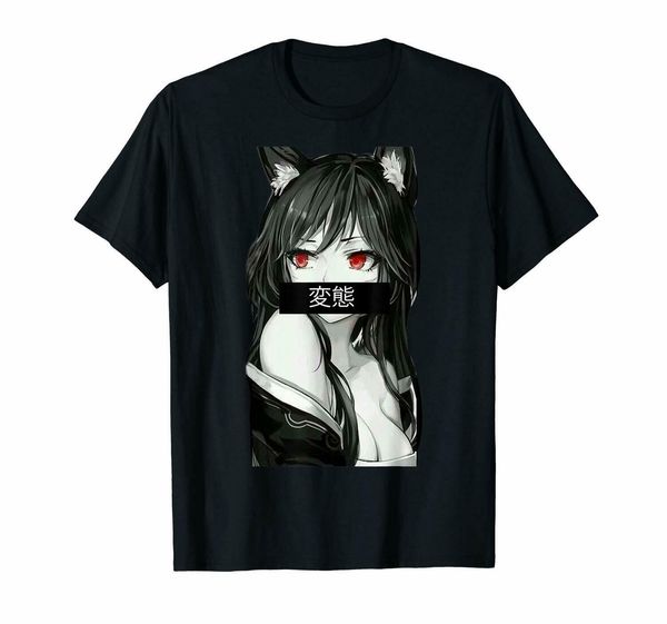

японский аниме fox girl - симпатичные девушки hentai t-shirt tee нас 100% хлопок trend