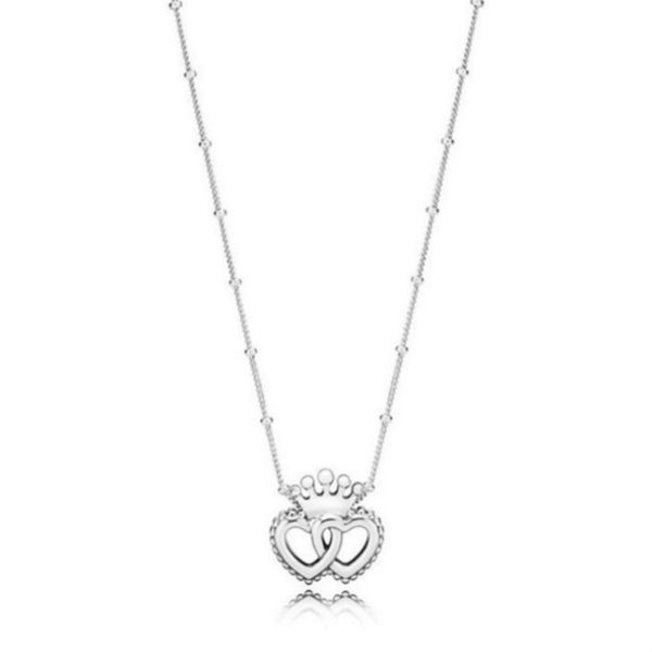 

100% 925 sterling silver round heart-shaped romantic with clear cz simple necklace for women original fashion jewelry gifts eleven