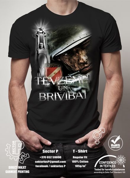 

латвийский fight for freedom tevzemei ​​un brivibai урожай печатных футболки