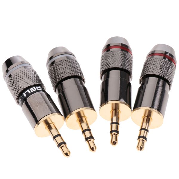 

4-pack high quality copper позолоченный 3,5 мужской стерео штекер пайка