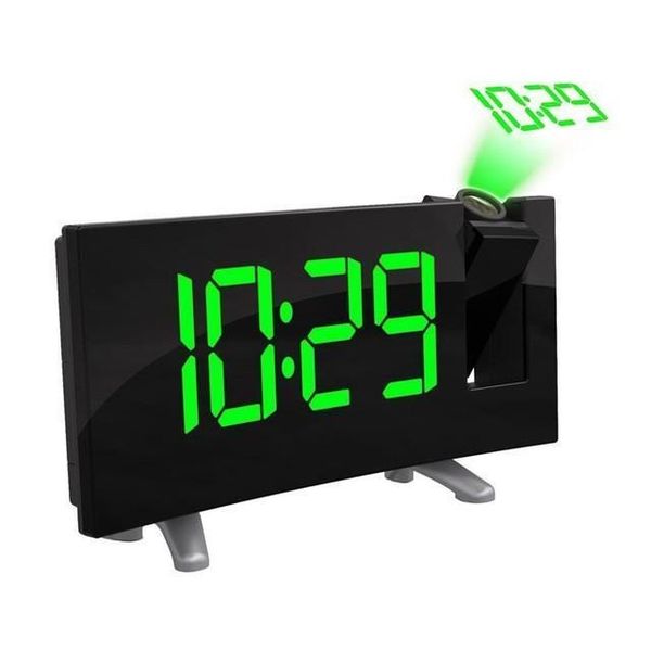 

digital fm radio alarm clock with projection 4 alarm sounds 9 min snooze function sleep timer for home office bedroom