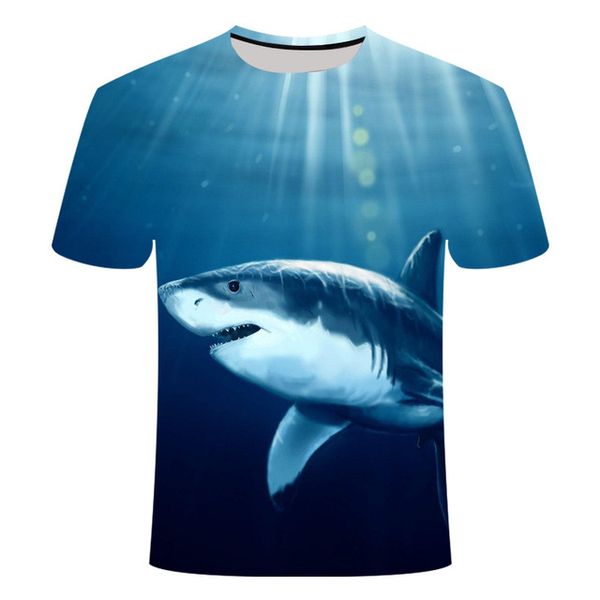 

fishing casuall style digital fish great white shark sandbeach 3d print shirts horror humor horror men clothing