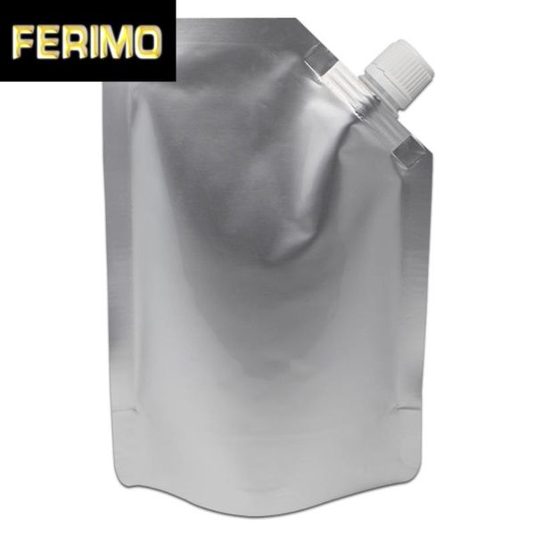

storage bags 120pcs/lot 3 sizes pure aluminum foil silver stand up pack out bag for juice beverage milk mylar package spout pouch
