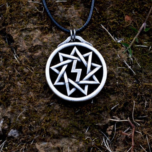 

sanlan 12pcs star slavs slavdom runes necklace talisman amulet, Silver