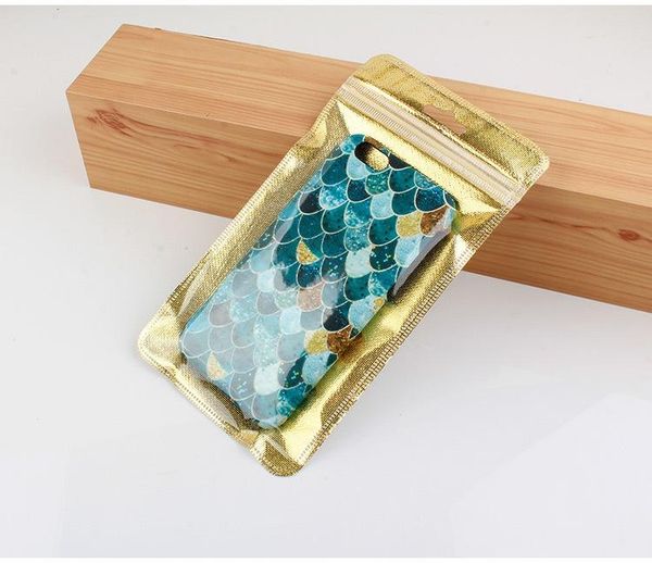

1000pcs wholesale gold plastic gift bag 3 sizes plastic zipper packaging bag for phone cover for iphone 5s/6s/6 plus samsung s4/s5/note3