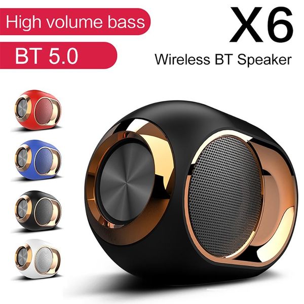 

hifi tws bluetooth 5.0 speaker x6 wireless loudspeakers tws portable column waterproof outdoor stereo support tf aux usb fm for phone pc