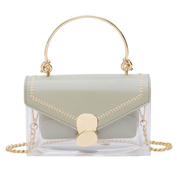 

new elegant shoulder bag women wild simple messenger bag for girls summer small transparent jelly shoulder set 2pcs k703