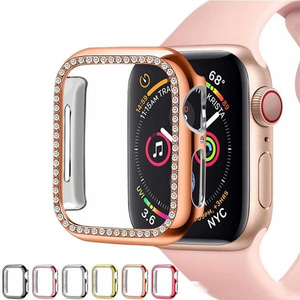 

diamond watch cover luxury bling crystal pc cover for apple watch case for iwatch series 4 3 2 1 case 42mm 38mm band