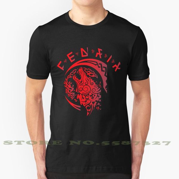 

fenriswolf fenrir red / wikinger / vikings graphic custom funny tshirt ragnarok asen fenrir the doom of the gods