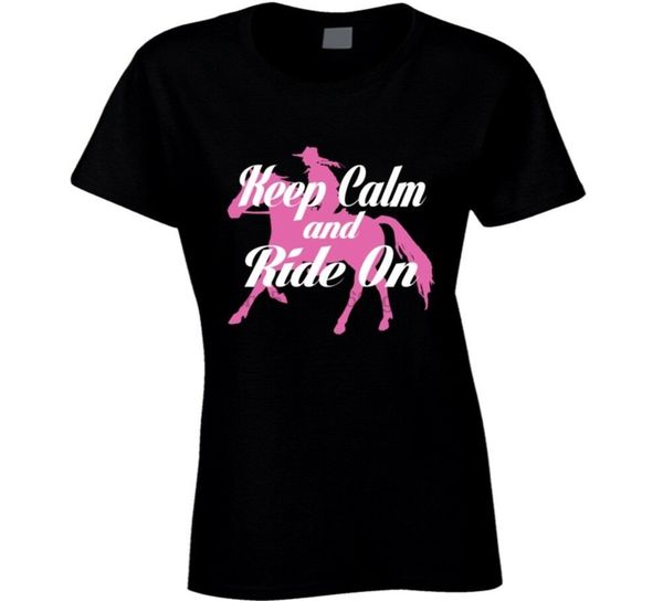 

keep calm and ride on a horse equestrian sport t-shirt large size tee shirt