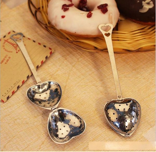 

tea time heart tea infuser heart-shaped stainless herbal tea infuser spoon filter by dhl