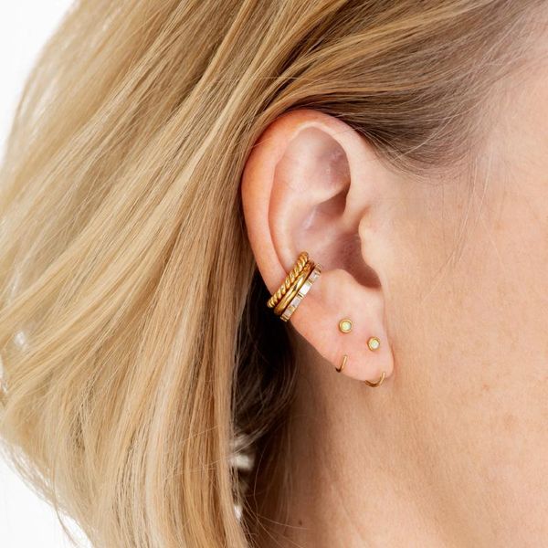 

cute simple mini tiny earring gold color 4mm opal charm minimal women girl 925 sterling silver fashion delicate opal jewelry, Golden;silver