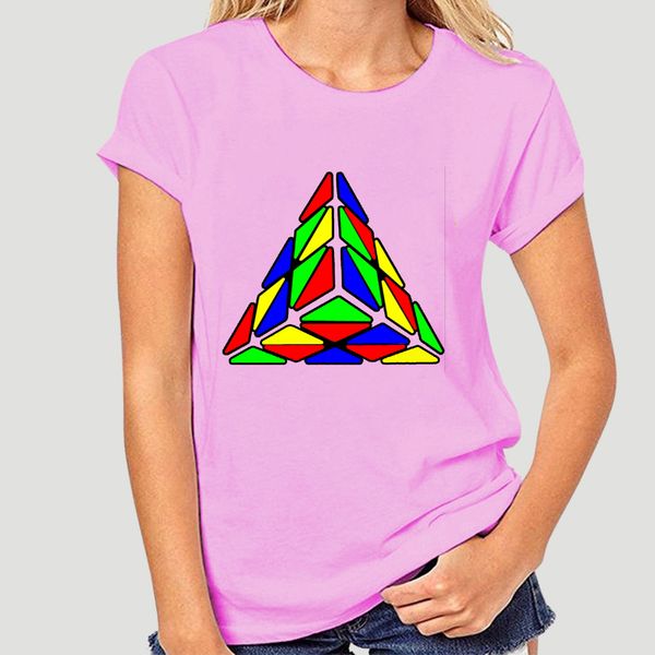 

rainbow pyraminx cube t shirt short sleeve summer tshirt 100% cotton crewneck men t shirt magic tshirts-1291a
