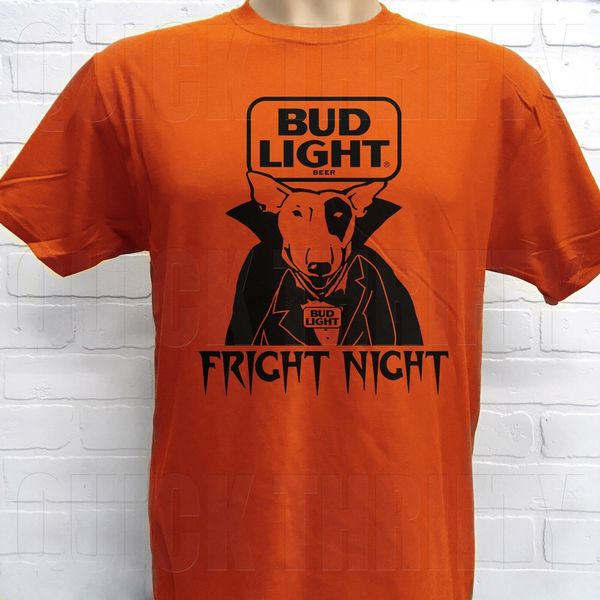 

retro bud light spuds mackenzie fright night halloween t-shirt