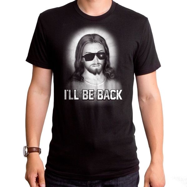 

футболка рубашка мужчины ill be back иисус с черными sunglasses как terminator t shirt top s m l xl 2x