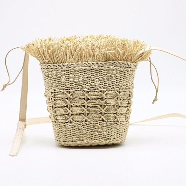 

shoulder bags women's tassel paper straw package single slanting woven bag