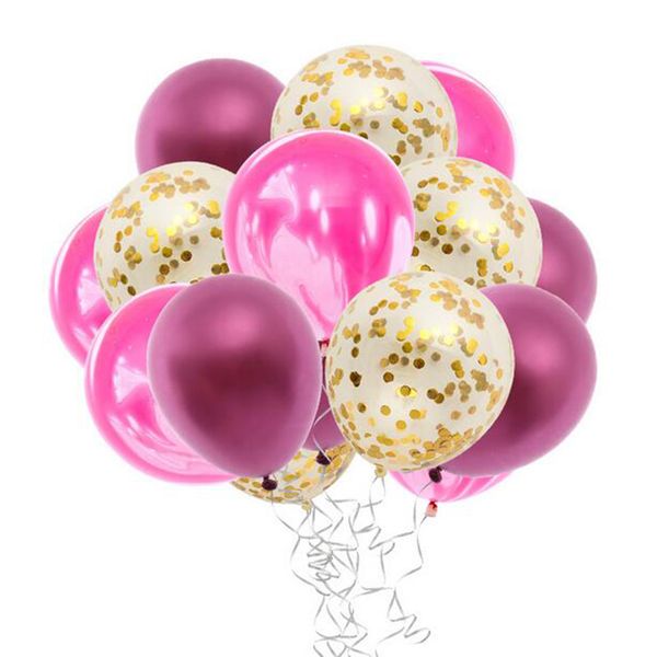 

15pcs agate confetti latex balloon sets for wedding birthday party decor