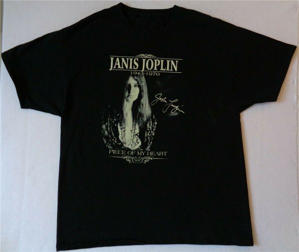 

janis joplin piece of my heart size 2xl black t-shirt pure cotton tee shirt