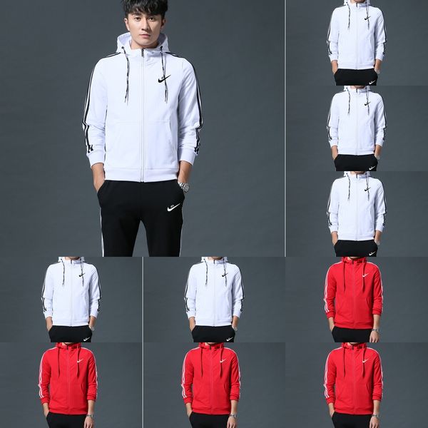 

sweater set men's hooded sports coat spring and autumn 2020 new korean style trendy running sportswear two-piece sportswear sportswearc, Black