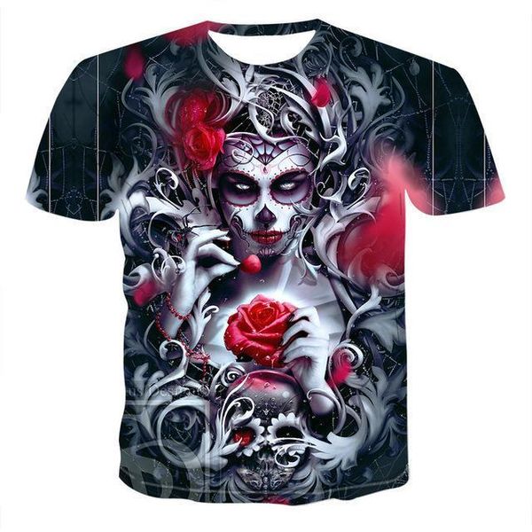 

summer men t -shirts o -neck style skull male 3d print shirts harajuku hentai humor men clothing