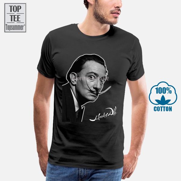 

salvador dali surrealist icon 100% cotton black tee t shirt