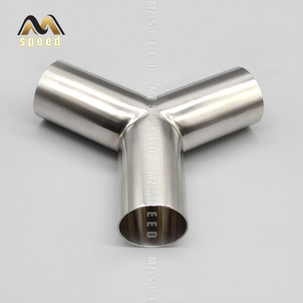 

304 stainless steel sanitary grade y type three-way welded pipe universal exhaust pipe welded muffler connection fitting