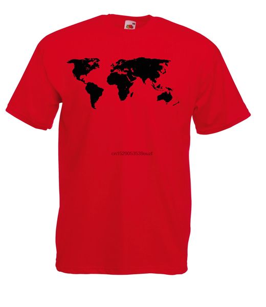 

map of the world detailed design graphic 100% cotton t shirt