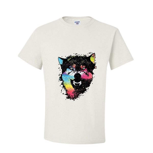 

2020 fashion cotton tee shirt fashion colorful angry siberian husky dog t-shirt