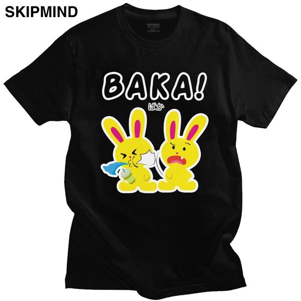 

2020 kawaii аниме бака кролик slap футболка мужская с коротким рукавом экипаж шеи хлопка футболку японская манга тройники slim fit одежды по