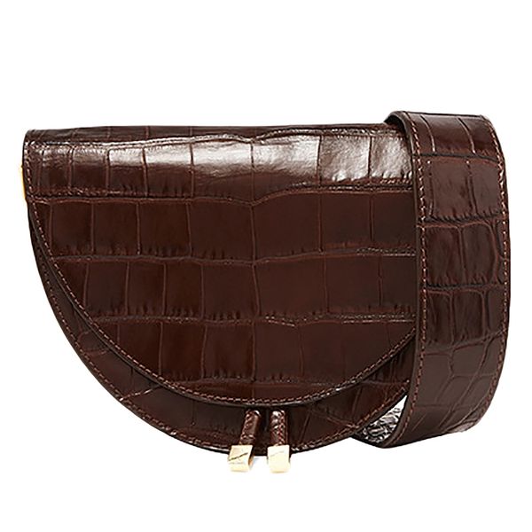 

saddle bag animal print alligator leather bag round handbag women vintage half moon bags new ins fashion dark brown