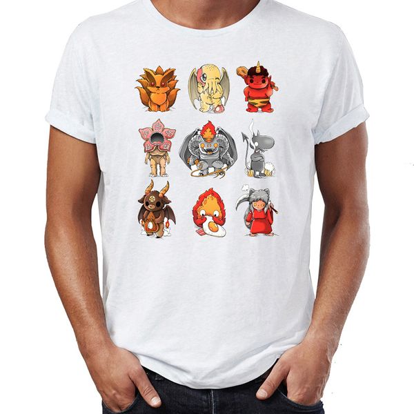 

men's t shirt lil monsters cthulhu inuyasha demogorgon balrog funny awesome illustration artwork printed tee