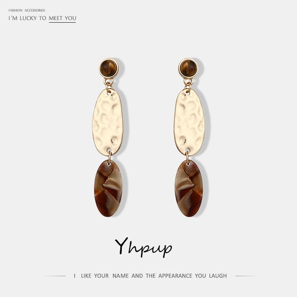 

dangle & chandelier yhpup vintage metal acrylic stone dangel earrings ethnic charms geometric unique for fashion jewelry boucle d'oreil, Silver