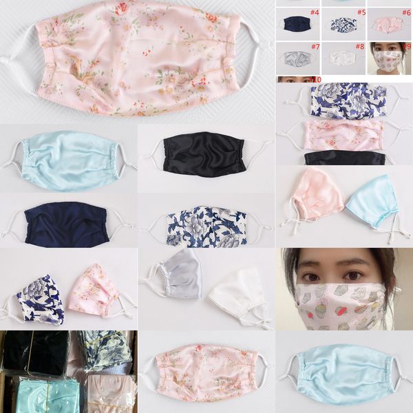 

face floral print mask fashion silk dustproof sun-resistant masks women summer thin mouth k32y