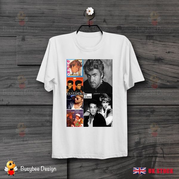 

mens george michael poster last christmas wham ideal gift t shirt