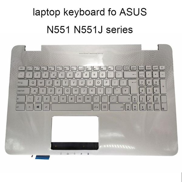 

lapreplacement keyboards n551 backlit keyboard for asus n551j jk jm uk british eu silver with palmrest cover 90nb07f1 r30la0 sale