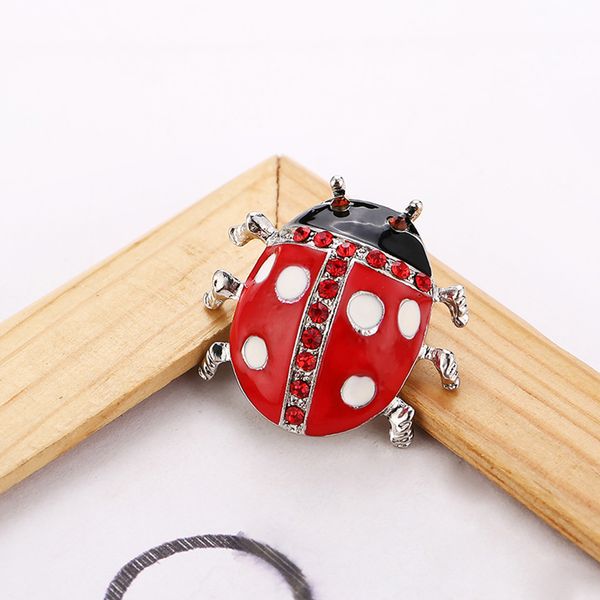 

малые симпатичные животные ladybird эмаль rhinestone брошь pin для женщин ювелирные изделия, Gray