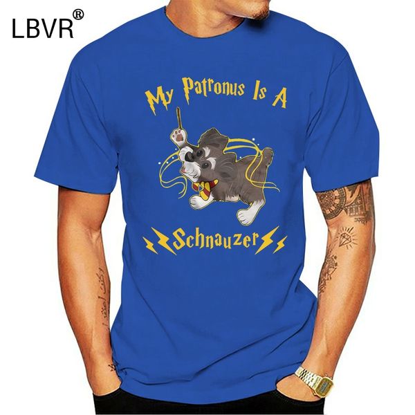 

brand my patronus is a schnauzer t-shirt men short sleeve t-shirt