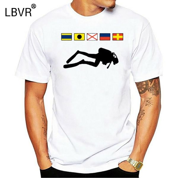 

новое прибытие man printed t-shirt аквалангист погружение вниз флаг погружение смешной черный t shirt mens 2018 новый бренд дизайн лето прос
