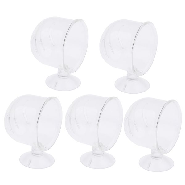 

5pcs glass pot plant cup holder aquarium fish tank brine shrimp red worm feeder # seam