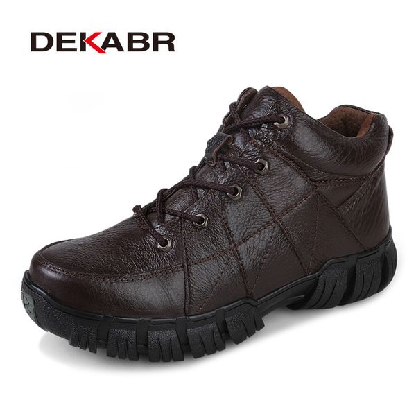 

dekabr winter snow men boots fashion warm men shoes genuine leather footwear high work waterproof boots plus size 38~47, Black