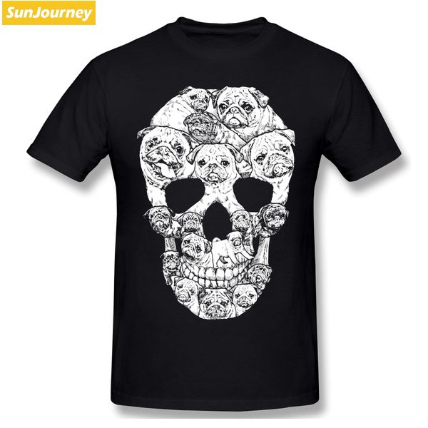 

pug skull dog cool streetwear t shirt oversized cotton short sleeve tshirt